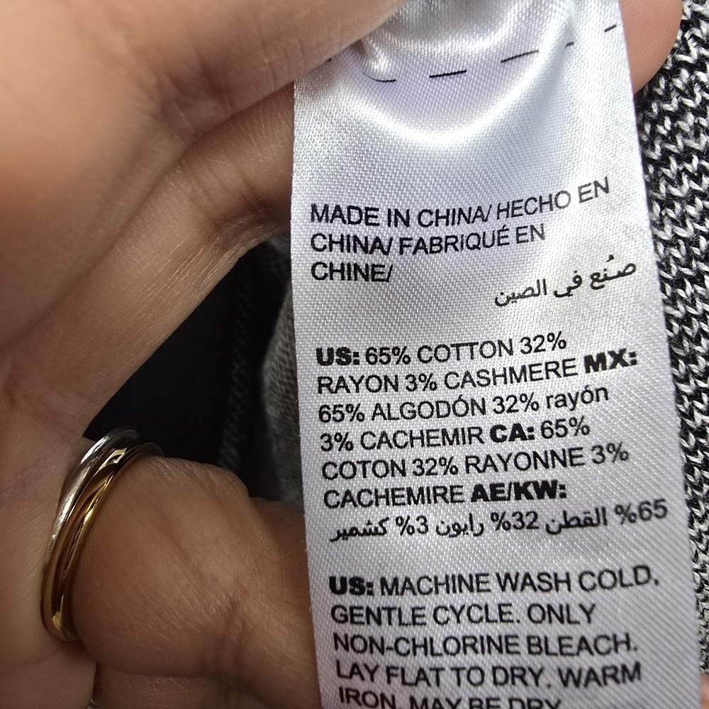 Chico's Zenergy Black White Cotton Cashmere Mock Neck Tank Top Women Sz 0 Small - Picture 4 of 4